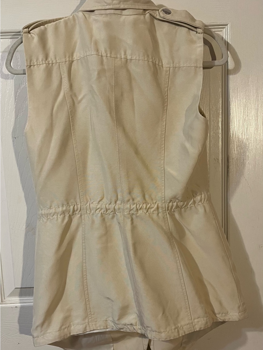 Bebe Moto Drawstring Vest Cream Size Small - Picture 3 of 12